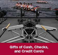 Students rowing a boat. Gifts of Cash, Check, and Credit Cards Rollover